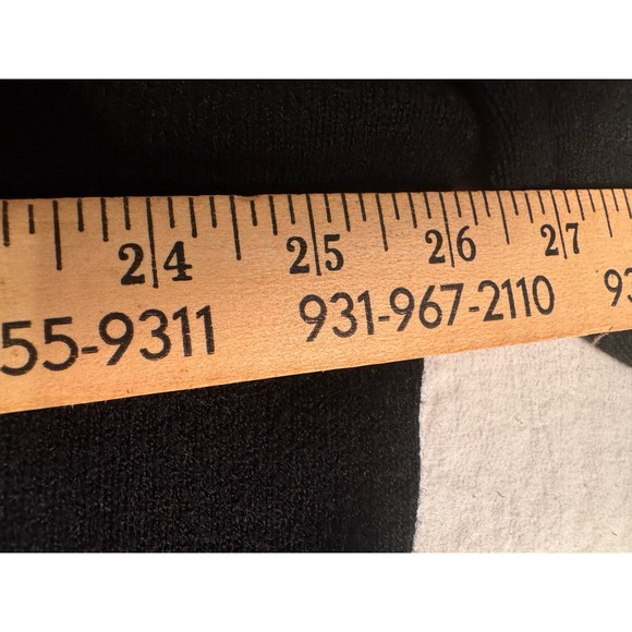 Black Pullover Knit Sweater Crew Neck Long Sleeve Minimalist Top Medium - Picture 3 of 5